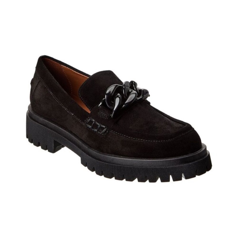 $425 NEW Aquatalia Olivianne Suede Loafer w belt chain 9.5